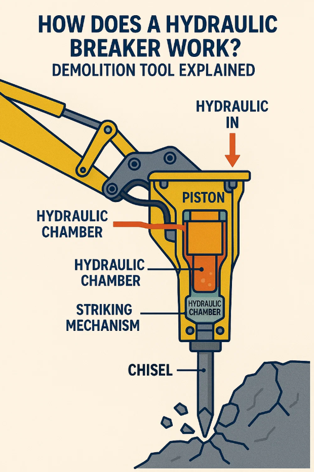 ¿Cómo funciona un martillo hidráulico? Explicación de la herramienta de demolición 